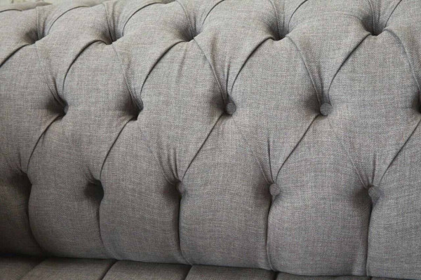 Chesterfield 3 Sëtzer Polster Couch Sofa Couchen Textil Moderne Stil Gro