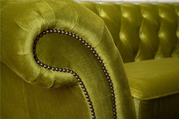 Sofa 3 Sëtzer Stoff Design Canapé Polster Sofas Textil Modern Chesterfield