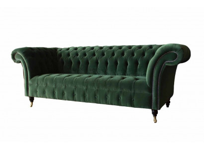 Design Sofa 3 Sëtz Couch Polster Chesterfield Wunnzëmmer Textil Couchen
