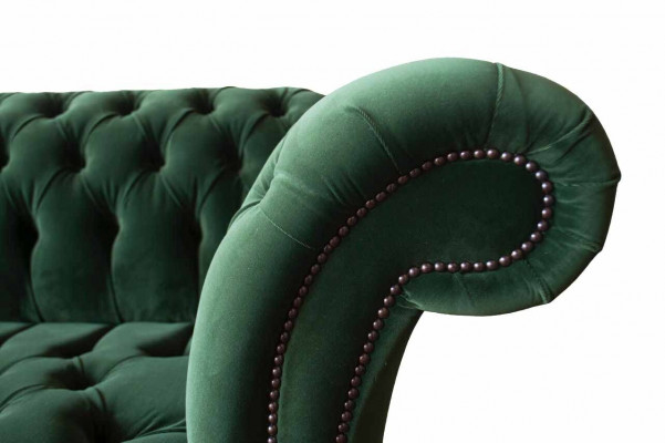 Design Sofa 3 Sëtz Couch Polster Chesterfield Wunnzëmmer Textil Couchen