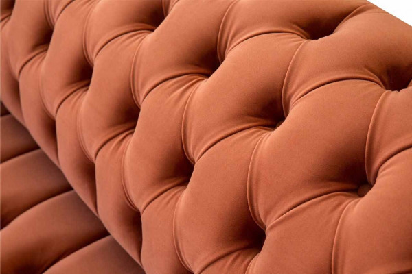 Luxus Chesterfield 3 Sëtzer Couch Polster Textil Couche Stoff Sofa Nei