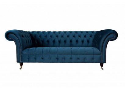 Chesterfield Sofa 3 Sëtzer Polster Sofas Couchen Luxus Stoff Design