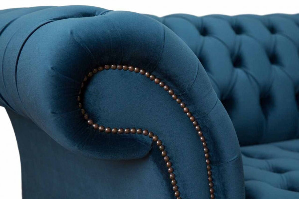 Chesterfield Sofa 3 Sëtzer Polster Sofas Couchen Luxus Stoff Design