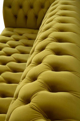 Chesterfield 3-Sëtzer Polstergaff Sofa Stil Sofen Textil Stoff Sofa Nei