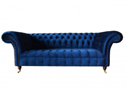 Bloen Chesterfield Dräisëtzer Canapé 3 Sëtzer Canapéë Luxus Textil Couchetten
