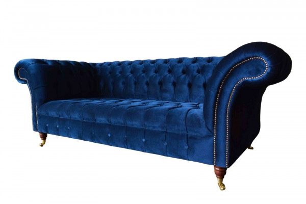 Bloen Chesterfield Dräisëtzer Canapé 3 Sëtzer Canapéë Luxus Textil Couchetten