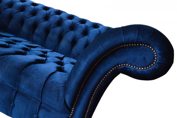 Bloen Chesterfield Dräisëtzer Canapé 3 Sëtzer Canapéë Luxus Textil Couchetten