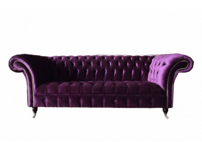 Chesterfield 3 Seeter Design Canapé Stoff Sëtz Stoff Luxus Canapéen Nei