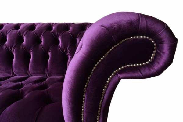 Chesterfield 3 Seeter Design Canapé Stoff Sëtz Stoff Luxus Canapéen Nei