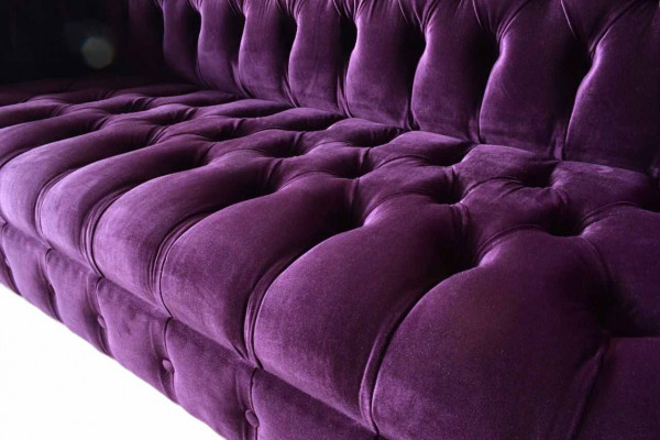 Chesterfield 3 Seeter Design Canapé Stoff Sëtz Stoff Luxus Canapéen Nei
