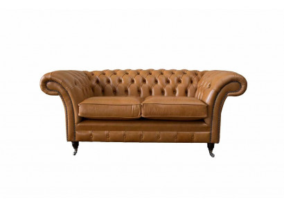 Chesterfield Zweisëtzer Sofa 2 Sëtz Sofaen Polstersëtz Lieder Couch Brong