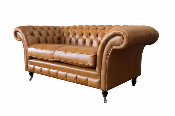 Chesterfield Zweisëtzer Sofa 2 Sëtz Sofaen Polstersëtz Lieder Couch Brong