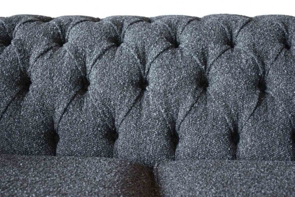 Grou Chesterfield 3 Sëtzer Gro Textil Design Canapéë Polstersofaen