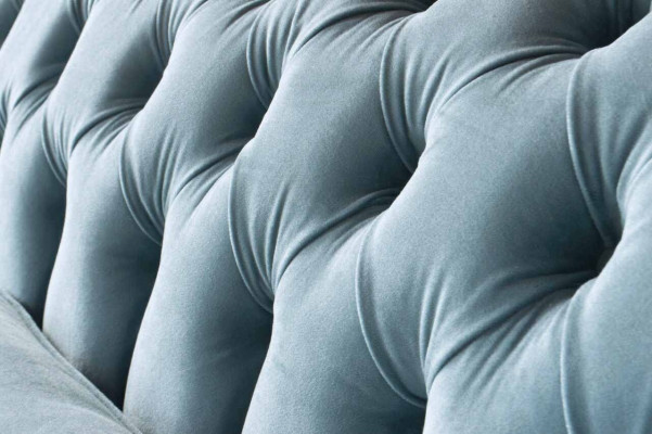 Chesterfield 3 Sëtzer Gepolstert Canapé Sofa Textil Modern Stil Stoff Nei