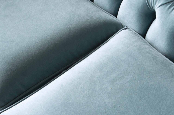 Chesterfield 3 Sëtzer Gepolstert Canapé Sofa Textil Modern Stil Stoff Nei