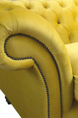 Textil 3-Sëtzer Blo Stoff Design Couch Polster 230cm Sofa Chesterfield