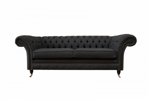 Wunnzëmmer Sofa Chesterfield Canapé Drësëtz Design Schwaarz Miwwelen Nei