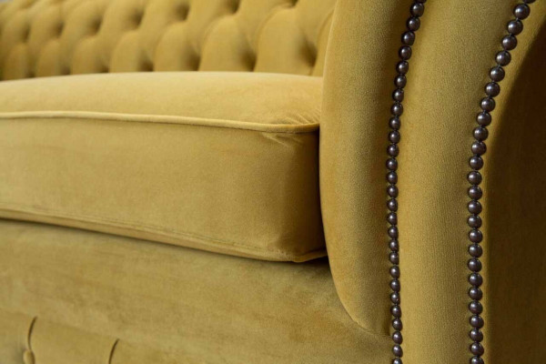 Chesterfield Canapé 3 Sëtzer Design Couch Dräisiichter Luxus Miwwelen Stil Textil