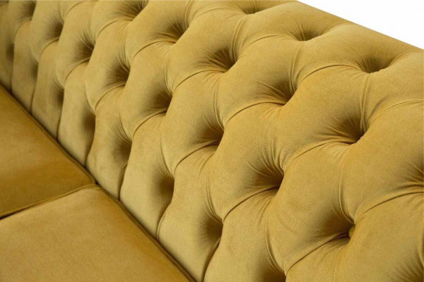 Chesterfield Canapé 3 Sëtzer Design Couch Dräisiichter Luxus Miwwelen Stil Textil