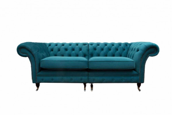 Design Sofa 3 Sëtzer Couch Chesterfield Polstersofa Wohnzimmer Design