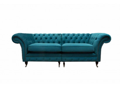 Design Sofa 3 Sëtzer Couch Chesterfield Polstersofa Wohnzimmer Design