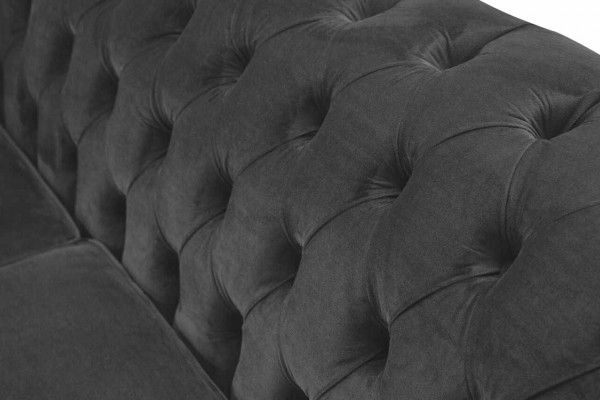 Sofa 3-Sëtzer Luxus Textil Chesterfield Couch Sofaen Polster Design Miwwelen