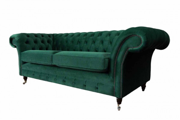 Chesterfield Canapé Sofa Polster 3 Sëtzer Canapéë Sëtz Sofas Gréng Nei