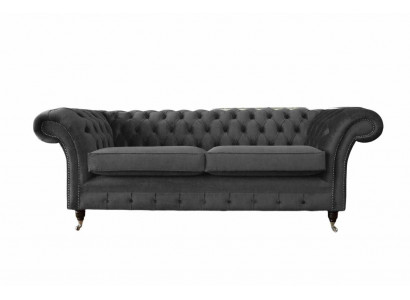 Design Chesterfield Canapé 3 Sëtz Gro Canapé Polstersofa Livingroom