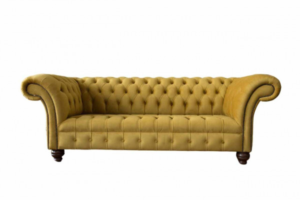 Chesterfield Giel Sofa Polster 3 Sëtzer Canapéen Sëtz Sofasen Dräisëtzer