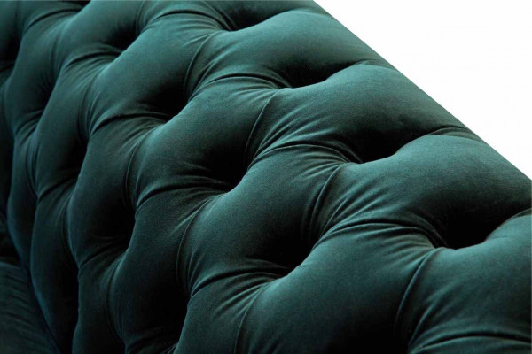 Chesterfield Polster 3 Sëtzer Textil Canapé Sofa Dräisëtzer Canapé Samt