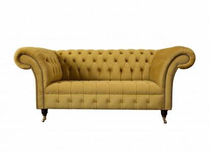 Zwee-Sëtzer Sofa 2 Sëtzer Design Sofas Polster Chesterfield Sëtz Stoff Textil