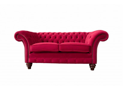 Design Modern Textil Sofa 2 Sëtzer Couch Polster Luxus Sofas Chesterfield
