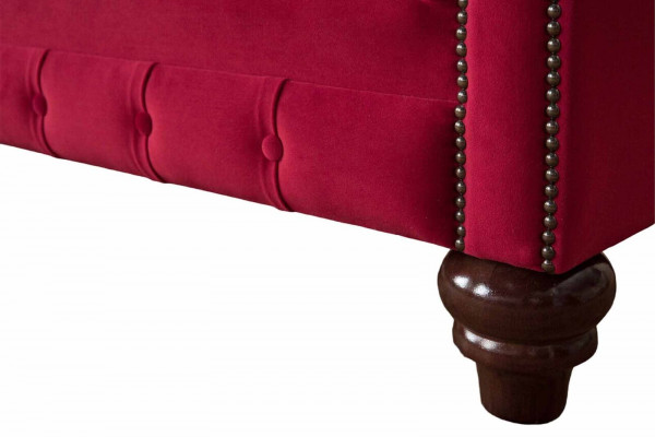 Design Modern Textil Sofa 2 Sëtzer Couch Polster Luxus Sofas Chesterfield