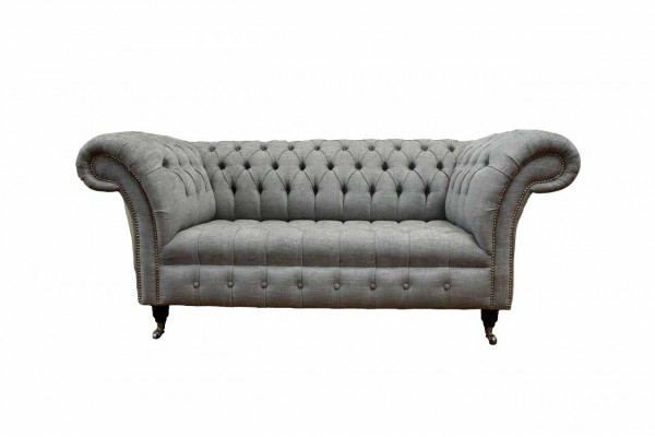 Chesterfield Zweisitzer Canapé Polster Sofa Textil Couchen Stoff Luxus