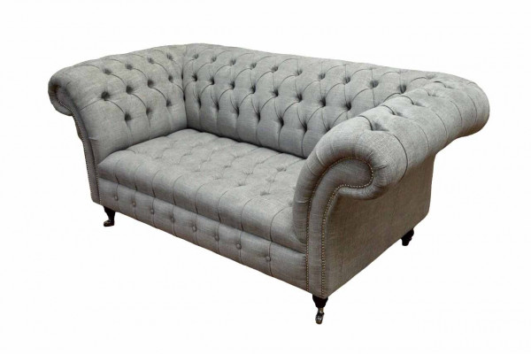Chesterfield Zweisitzer Canapé Polster Sofa Textil Couchen Stoff Luxus