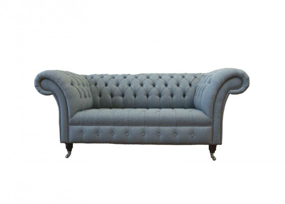Chesterfield Büro Sëtzmiwwelen Ariichtung Sofa Canapé 2 Sëtz Textil Gro