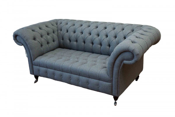 Chesterfield Büro Sëtzmiwwelen Ariichtung Sofa Canapé 2 Sëtz Textil Gro