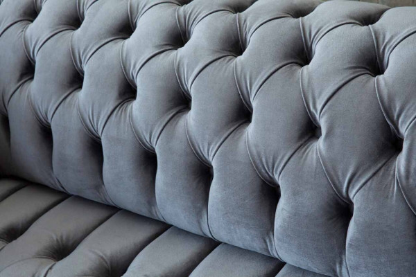Chesterfield Sofa 3 Sëtzer Luxus Canapé Wunnzëmmer Sofas Gro Stoffcanapé