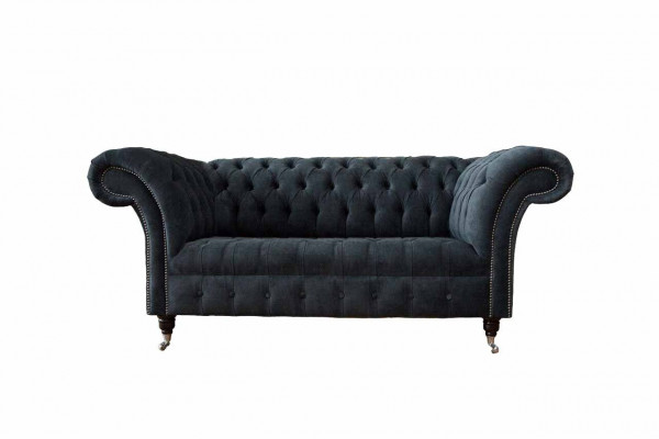 Sofa 2 Sëtzer Canapé Design Chesterfield Sëtz Luxus Textil Polster Nei