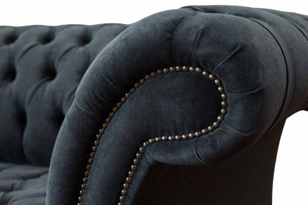 Sofa 2 Sëtzer Canapé Design Chesterfield Sëtz Luxus Textil Polster Nei