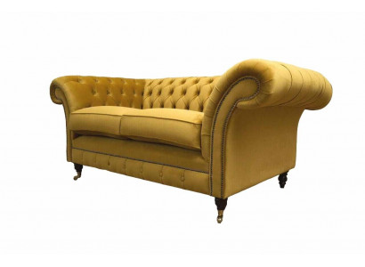 Canapé 2 Sëtzer Canapé Polster Canapé Textil Stoff Chesterfield Canapéen Nei