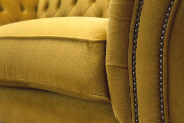 Canapé 2 Sëtzer Canapé Polster Canapé Textil Stoff Chesterfield Canapéen Nei