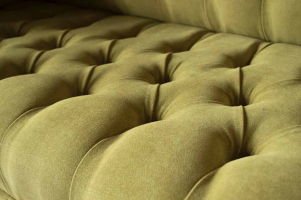Zwee-Sëtzer Sofa Luxus 2 Sëtzer Wunnzëmmer Liichtgréng Chesterfield Stoff Nei