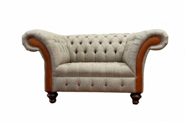 Chesterfield Sofa Polster 1,5 Sëtzer Sofa Klassesch Eenzelstull Gro Nei