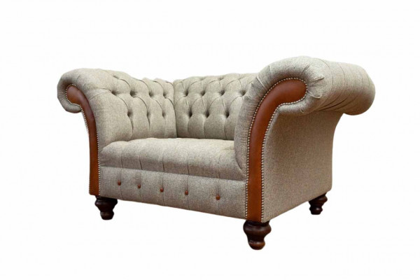 Chesterfield Sofa Polster 1,5 Sëtzer Sofa Klassesch Eenzelstull Gro Nei