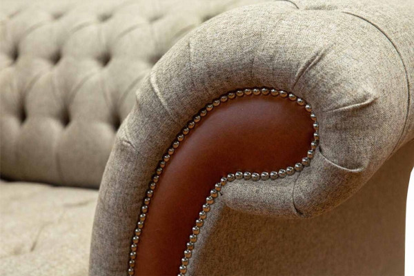 Chesterfield Sofa Polster 1,5 Sëtzer Sofa Klassesch Eenzelstull Gro Nei
