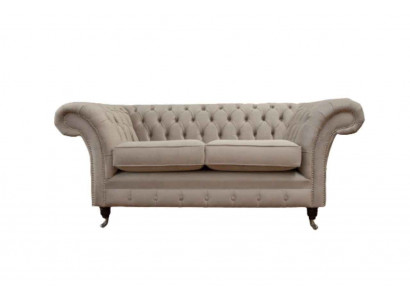 Chesterfield Textil Polstersofa Design Luxus Couch Stoff Sofas 2 Plazen
