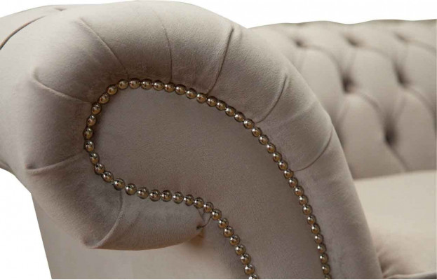 Chesterfield Textil Polstersofa Design Luxus Couch Stoff Sofas 2 Plazen