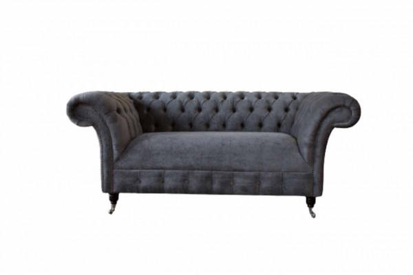 Chesterfield Canapé Sofa 2 Sëtzer Polster Stoff Design Luxus Sofas Textil
