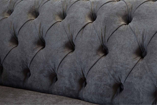 Chesterfield Canapé Sofa 2 Sëtzer Polster Stoff Design Luxus Sofas Textil